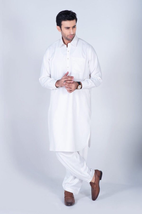 Pearl White Shalwar Kameez