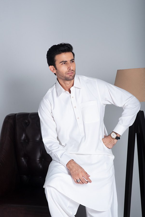 Pearl White Shalwar Kameez